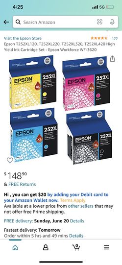 Epson 252xl Set 4 Xl Cartridges In Sealed Bags 