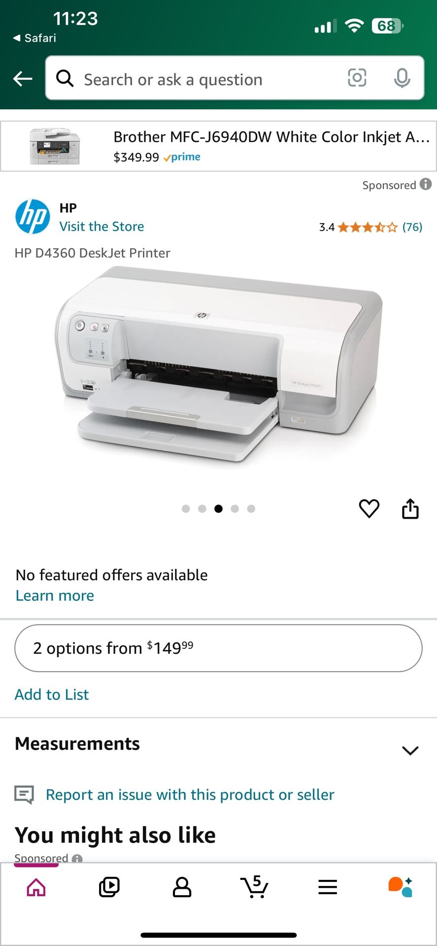 NEW HP Deskjet D4360 - Printer - Color - ink-jet - A4 - 1200 dpi - Up to 30 PPM Mono Up to 23 PPM color Capacity: 80 Sheets USB
