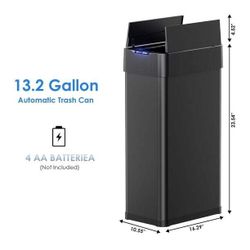 13.2 Gallon Motion Sensor Kitchen Trash Can, Touchless Automatic Garbage Can, black