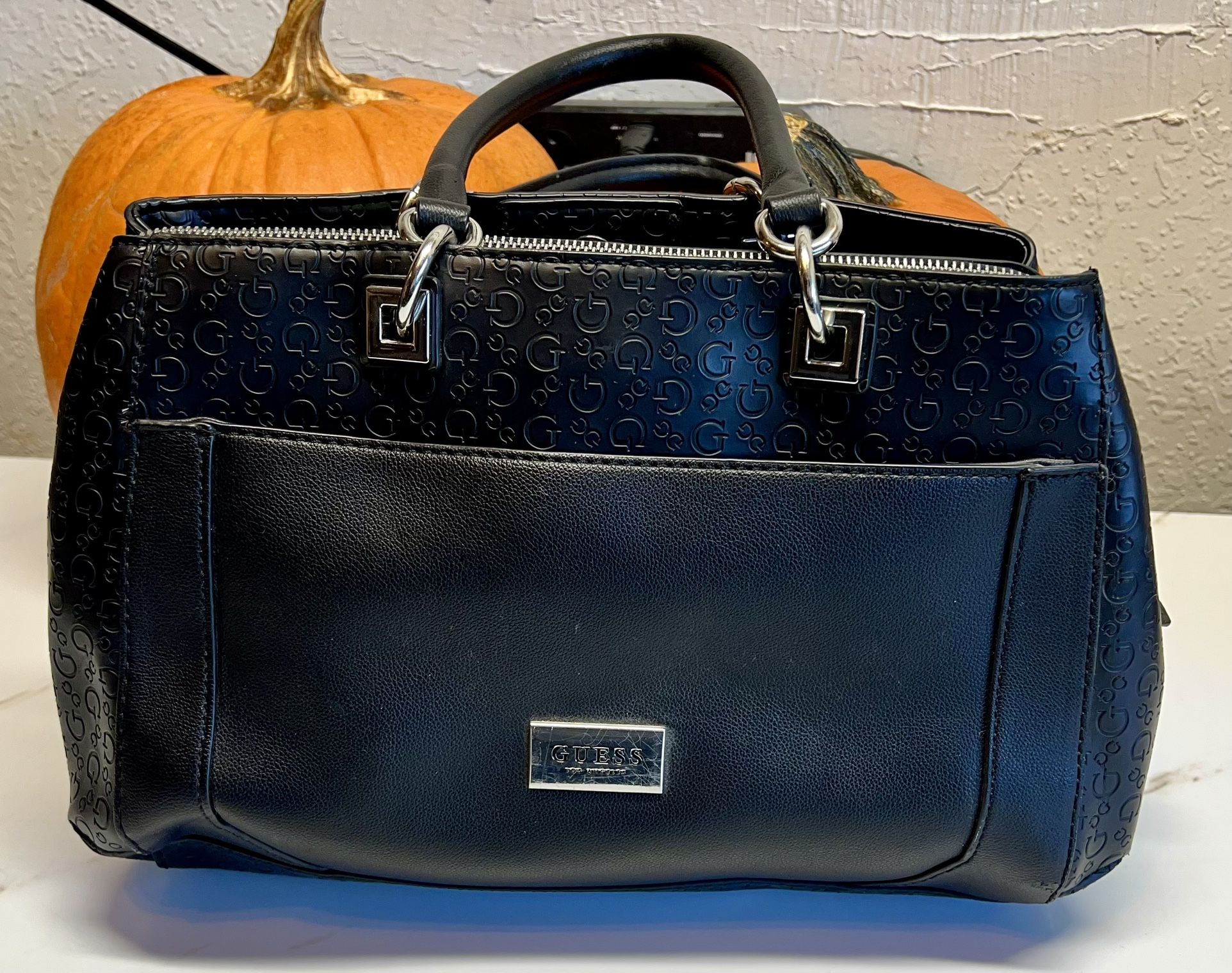 Guess Faux Leather Embossed Shoulder Bag