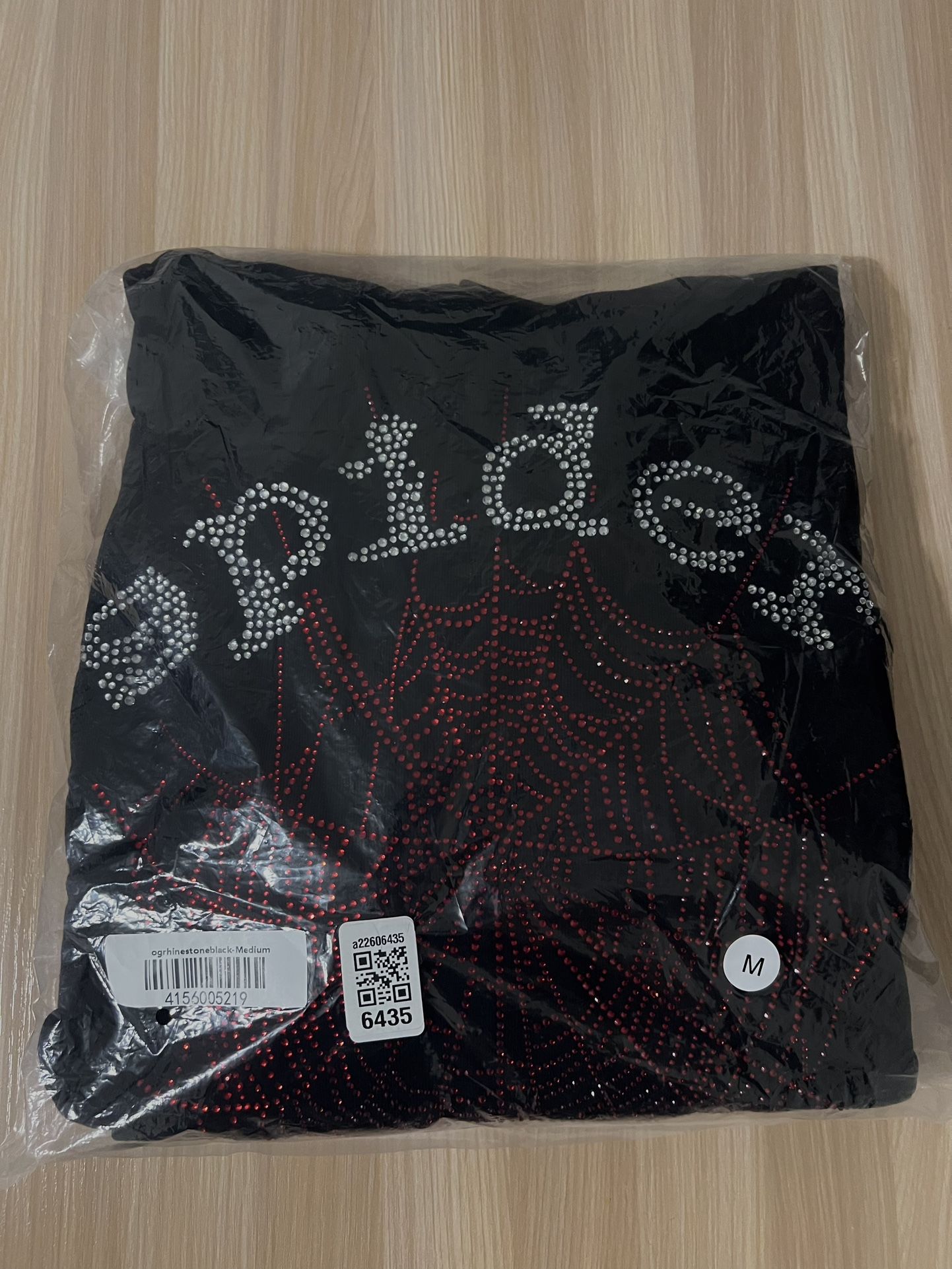 Black Rhinestone Spider Size M