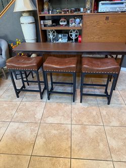 New Flyzc Stools Set of 3, Counter Height Bar Stools for Kitchen Counter, 24 Inch Saddle Backless
