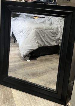 Black Framed Beveled Wall Mirror