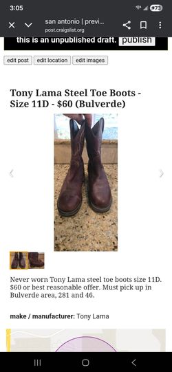Tony lama Steel Toe Boots