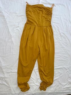 Mustard Yellow Strapless Jumpsuit