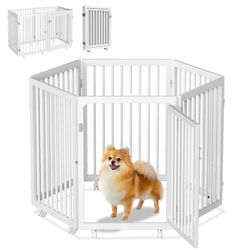 NAIZEA 6 Panels Animal Pet Dog/ Puppy Playpen,Dog Crate with wheels 30" Height