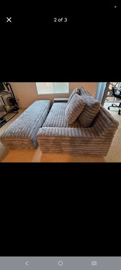Oversize Chair and Storage Ottomanl