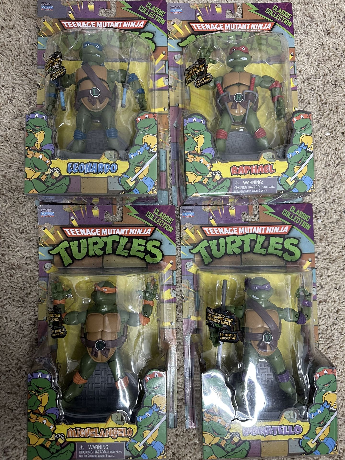 TMNT Classic Collection Figure Set – All 4 Turtles Sealed (Leonardo, Donatello, Raphael, Michelangelo)