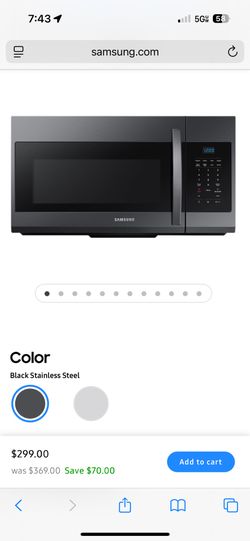 Samsung 1.7 cu. ft. Over-the-Range Microwave in Black Stainless Steel