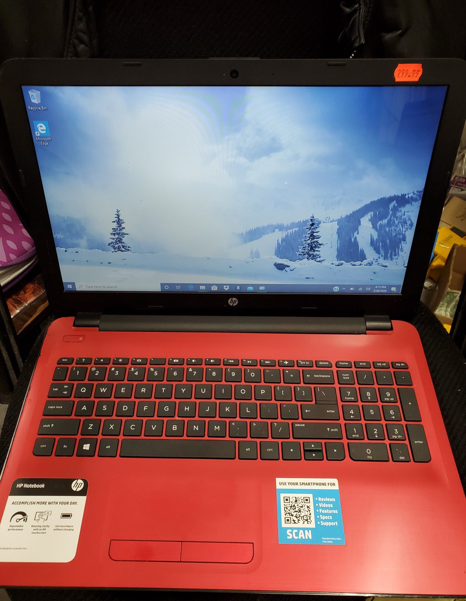 15.6" HP 15-ba082nr TouchScreen Red Laptop