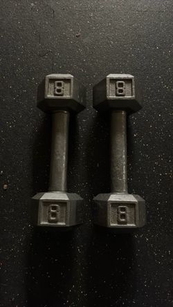 8 lb Cast Iron Hex Dumbbells Pair