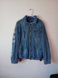 Vintage Distressed Jean Jacket Men's Size Medium