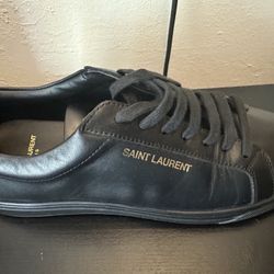 YSL Saint Laurent Andy Black Leather Logo sneakers Shoes