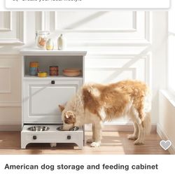 dog storage and feeding cabinet 
