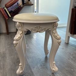 White Vanity Stool 