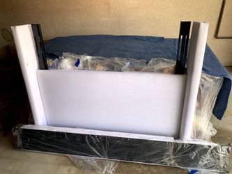 White Upholstered Bed Frame Unassembled