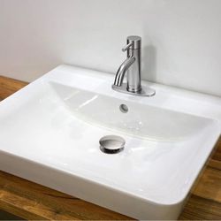 Bathroom Sink Faucet 1-Handle Cold & Hot, 7.5"H (Color: Brushed Nickel) - Remodeling Needs - Independence Day Sale