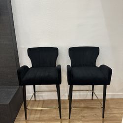 Black Velvet Bar Stools