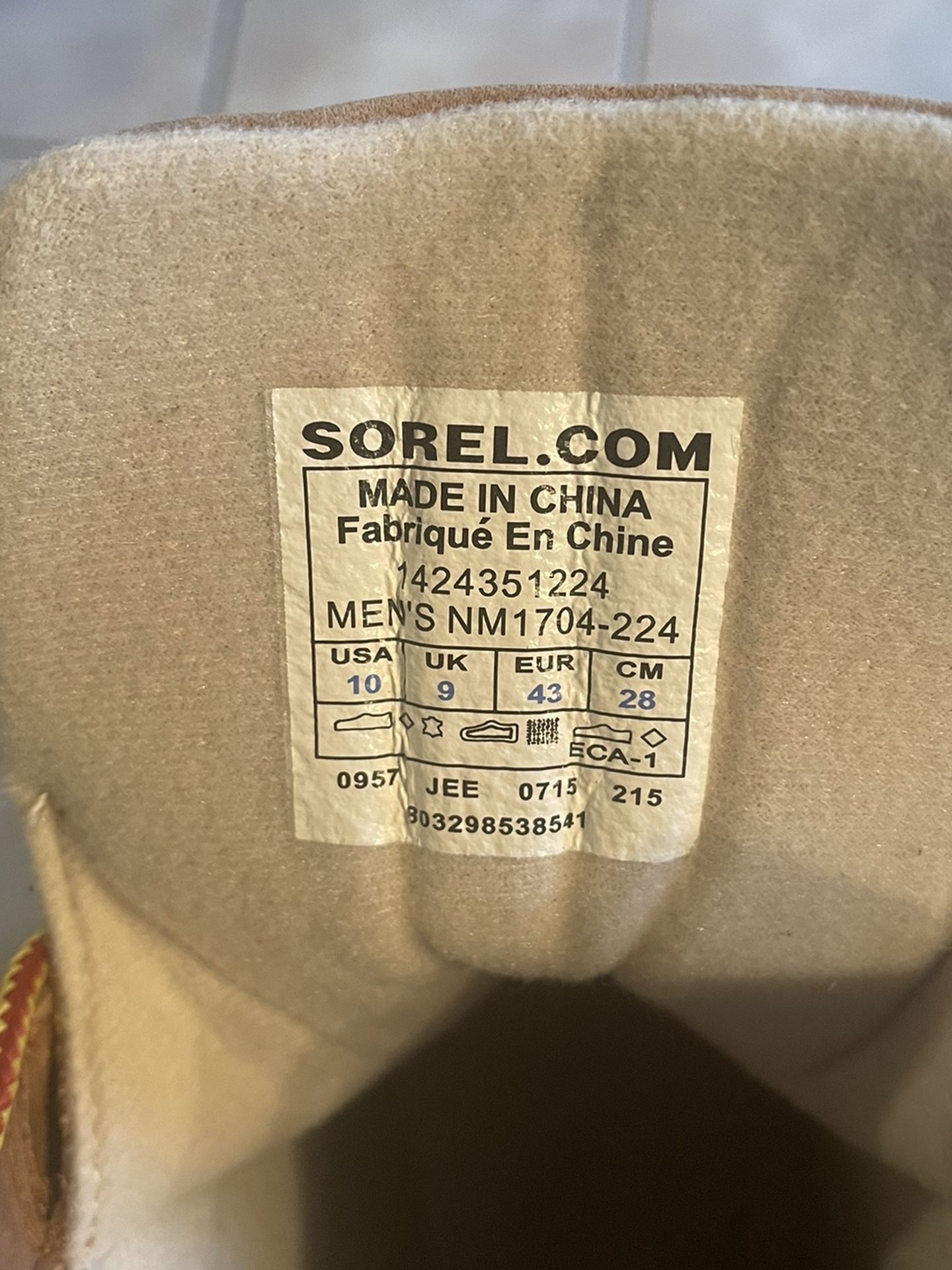 Mens Sorels Rain and Snow Boots Sz 10