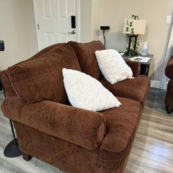 Red/Brown Velvet Couch
