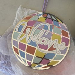 Disco Ball Welcome Sign 
