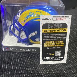 Kurt Warner Autographed Rams Speed Mini Helmet With JSA COA 