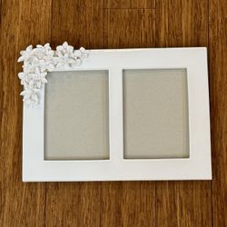 White Porcelain Wedding Double Picture Frame 