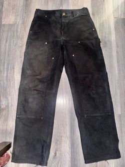 Black Carhartt double knee carpenter pants size 30x32 loose fit B136-BLK