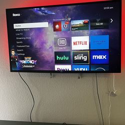 43 inch LG TV with Free Roku, LED Light, and Mount