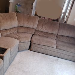 3 Piece Sectional Couch With 2 Recliners And A Bed