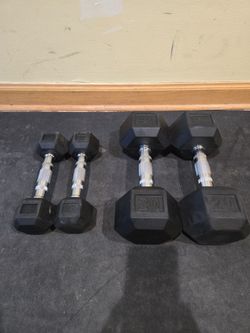5lb and 20lb Rubber Hex Dumbbells-