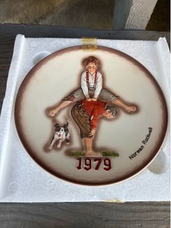 Norman Rockwell 'Leapfrog' Porcelain Bas Relief Collector Plate