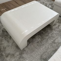 Square Ivory Resin Coffee Table