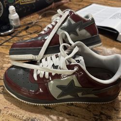 Bape Red/gray Sneaks Size 11 