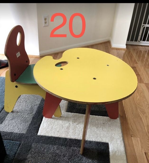 Kids table with chair