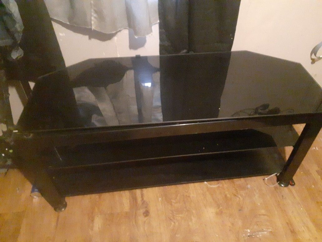Black Glass TV Stand