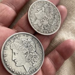 1921 & 1886 Morgan Silver Dollars