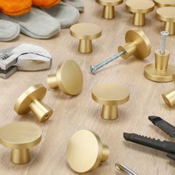 30 Pack Cabinet Knob Kitchen Cabinet Knob with 2 Kinds Screws for Cabinet Hardware Dresser Drawer Aluminum Alloy Oxidation Wire Drawing Handle (Brushe