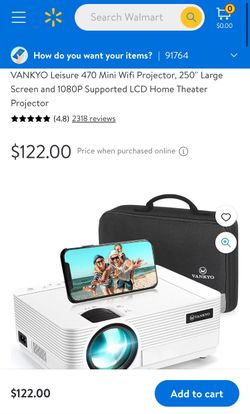 VANKYO Leisure 470 Mini Wifi Projector, 250" Large Screen and 1080P Supported LCD Home Theater Projector