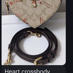 Coach Heart Crossbody  With Charm Chain