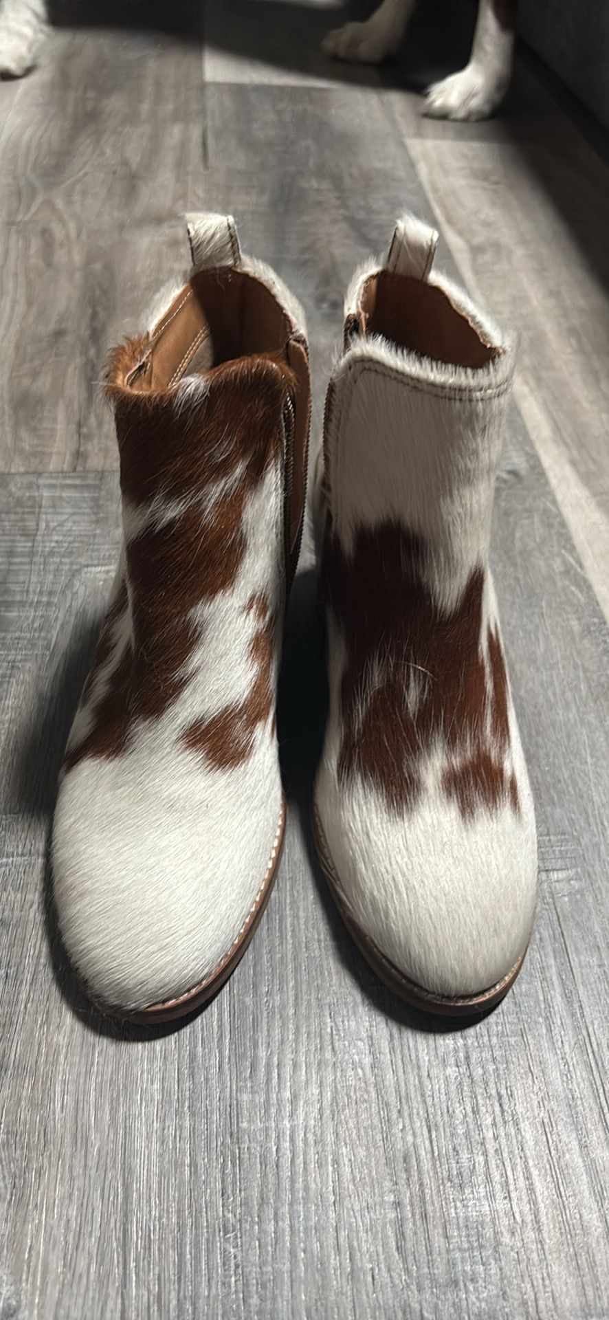 Cow Print Fur Boots