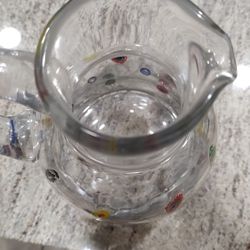 Murano(Italy) Hand Blown Art Glass Pitcher 