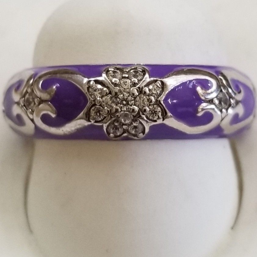 Sterling Silver Band Enameled