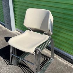 Krueger Matrix Stack Chairs - Beige/Chrome - $20 Each