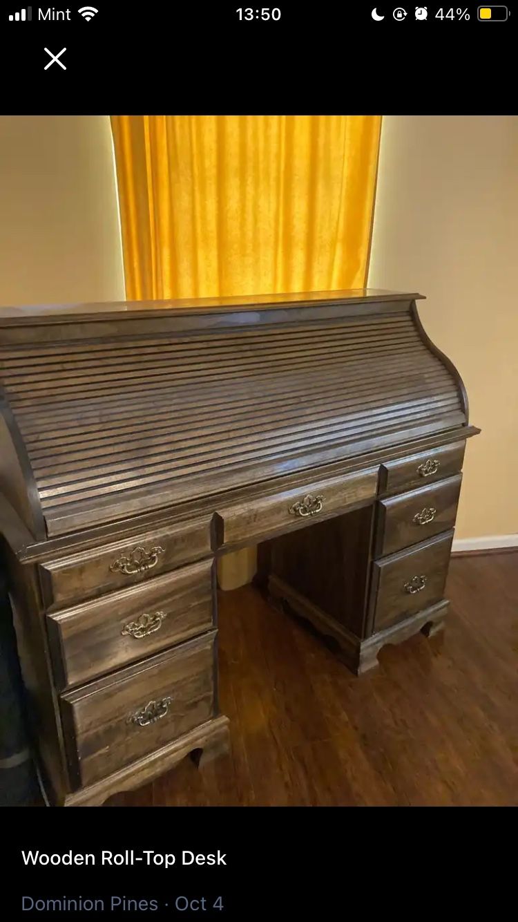 Vintage Roll Top Desk