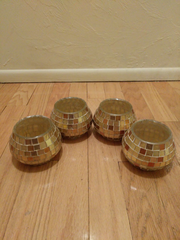 Mosaic Glass Candle Holders