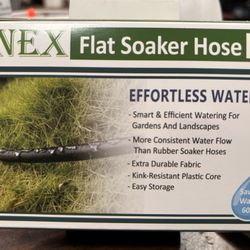 LINEX Garden Flat Soaker Hose  50FT (25ft 2 pack), Black