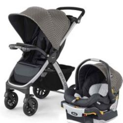 Chicco Bravo 3-in-1 Travel System, Quick-Fold Stroller with KeyFit 30 Infant Car Seat and Base