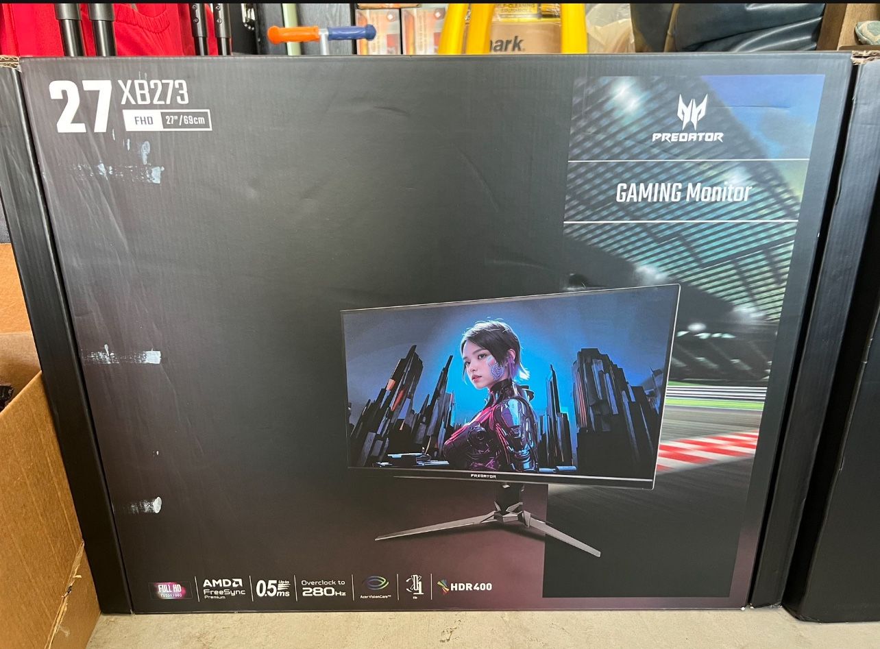 BRAND NEW IN BOX !Acer Predator 27” Full HD (1920 x 1080) IPS Gaming Monitor, 280Hz Refresh Rate with AMD FreeSync Premium Technology, XB273 Zbmiiprx