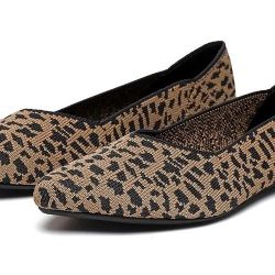 Breifola Women's Memory Foam Pointed Toe Ballet Flats Leopard Animal Print Sz 9
